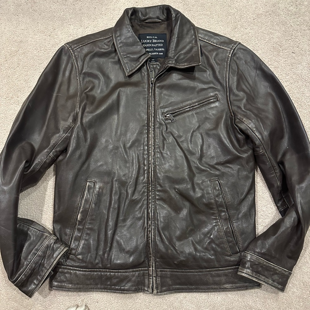 Lucky Brand Dark Brown Leather Jacket